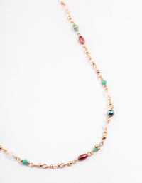 Gold Mixed Facet Beaded Long Necklace - link has visual effect only