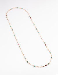 Gold Mixed Facet Beaded Long Necklace - link has visual effect only