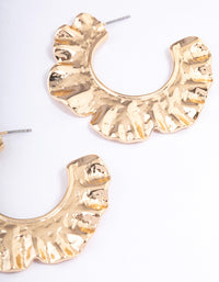 Gold Molten Organic Flower Hoop Earrings - link has visual effect only