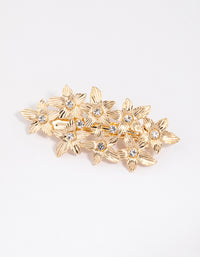 Gold Etched Diamante Floral Clip - link has visual effect only