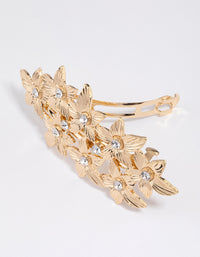 Gold Etched Diamante Floral Clip - link has visual effect only