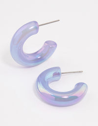 Purple Thick Hoop Earrings - link has visual effect only