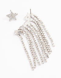 Silver Star Cupchain Cuff Earrings - link has visual effect only