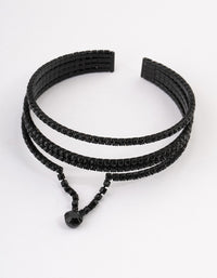 Coated Black Diamante Triangle Drop Cuff Bangle - link has visual effect only