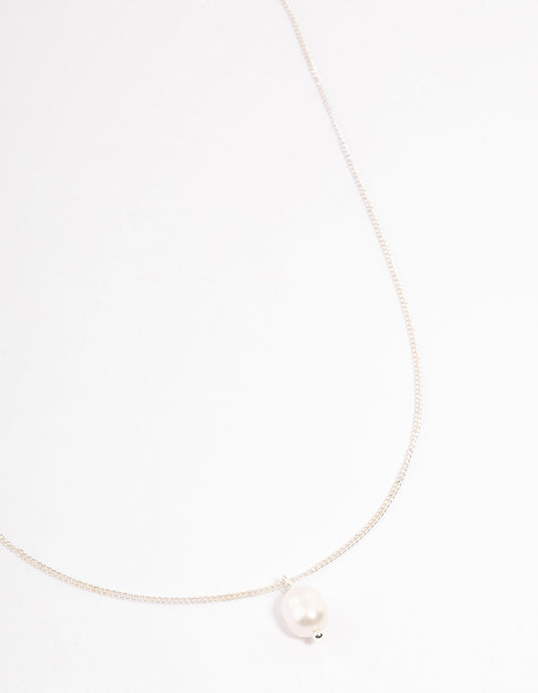 Silver Freshwater Pearl Drop Necklace - Lovisa