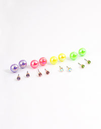 Bright Mixed Diamante & Ball Earrings 8-Pack - link has visual effect only