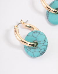 Gold Turquoise Disc Earrings - link has visual effect only