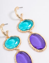 Gold Round Crystal Drop Earrings - link has visual effect only