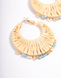 Fabric Raffia Hoop Earrings - link has visual effect only