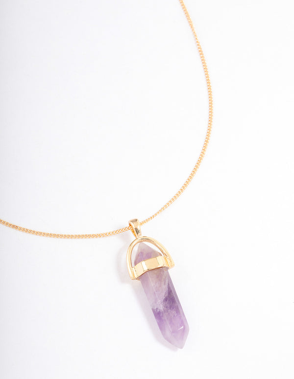 Gold Plated Amethyst Shard Necklace