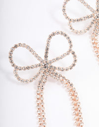 Rose Gold Big Bow Diamante Drop Earrings - link has visual effect only