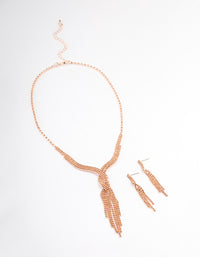 Rose Gold Graduated Twisted Jewellery Set - link has visual effect only