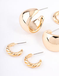 Gold Mixed Hoop Earring Pack - link has visual effect only