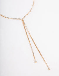 Gold Double Row Dainty Y-Shape Necklace - link has visual effect only