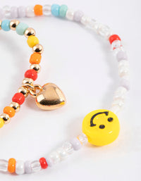 Gold Rainbow Smiley Bracelet Pack - link has visual effect only