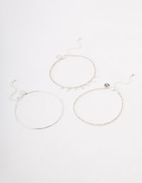 Silver Cupchain Baguette Anklet Pack - link has visual effect only