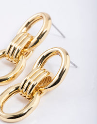 Gold Plated Brass Double Open Doorknocker Drop Earrings - link has visual effect only