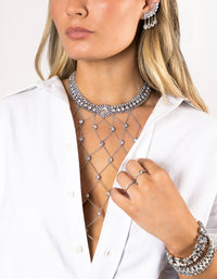 Rhodium Diamante Open Chain Choker - link has visual effect only