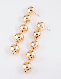 Gold Five Ball Drop Earrings - link has visual effect only