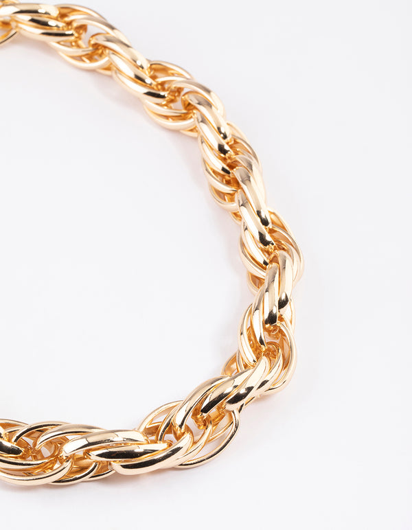 Gold Multi Ring Chain Necklace