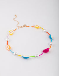 Plastic Beaded Multi Clear Shell Necklace - link has visual effect only