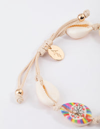 Gold Printed Shell Toggle Bracelet - link has visual effect only