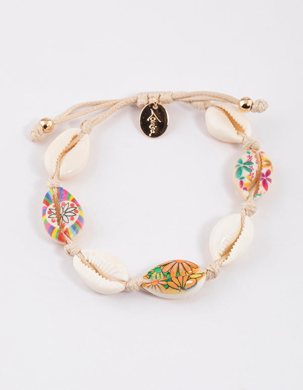 Gold Printed Shell Toggle Bracelet