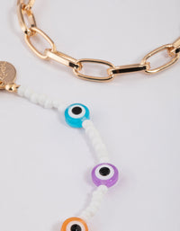 Gold Multi Evil Eye Bracelet Pack - link has visual effect only