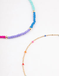 Gold Tiny Beaded Anklet Pack - link has visual effect only