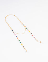 Gold Evil Eye Beaded Glasses Chain - link has visual effect only