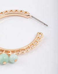 Gold Amazonite Textured Hoop Earrings - link has visual effect only