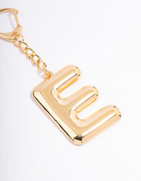 Gold Plated Letter 'E' Initial Key Ring - link has visual effect only