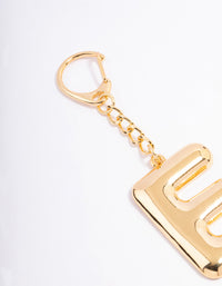 Gold Plated Letter 'E' Initial Key Ring - link has visual effect only