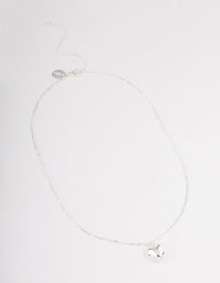 Silver Plated Puffy Heart Figaro Necklace - link has visual effect only