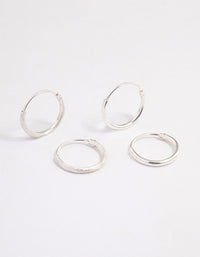 Sterling Silver Glitter Hoop Earring Pack - link has visual effect only