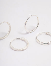 Sterling Silver Glitter Hoop Earring Pack - link has visual effect only