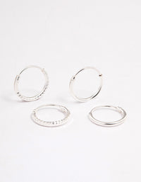 Sterling Silver Textured Hoop Earring Pack - link has visual effect only