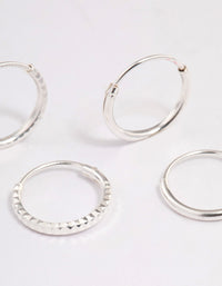 Sterling Silver Textured Hoop Earring Pack - link has visual effect only