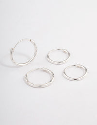 Sterling Silver Spiral Hoop Earring Pack - link has visual effect only