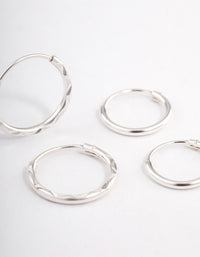 Sterling Silver Spiral Hoop Earring Pack - link has visual effect only