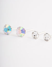 Sterling Silver Circle Stud Earring Pack - link has visual effect only