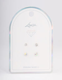 Sterling Silver Circle Stud Earring Pack - link has visual effect only