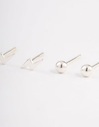 Sterling Silver Lightning Bolt Stud Earring Pack - link has visual effect only