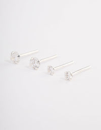 Sterling Silver Double Diamante Stud Earring Pack - link has visual effect only