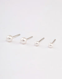 Sterling Silver Pearl Stud Earring Pack - link has visual effect only