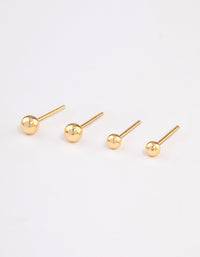 Gold Plated Sterling Silver Plain Stud Earring Pack - link has visual effect only