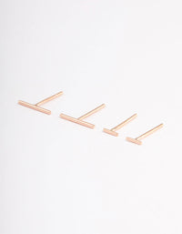 Rose Gold Plated Sterling Silver Bar Earring Pack - link has visual effect only