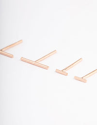 Rose Gold Plated Sterling Silver Bar Earring Pack - link has visual effect only