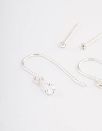 Sterling Silver Diamante Drop Earring Pack - link has visual effect only