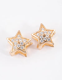 Gold Mini Diamante Star Stud Earrings - link has visual effect only